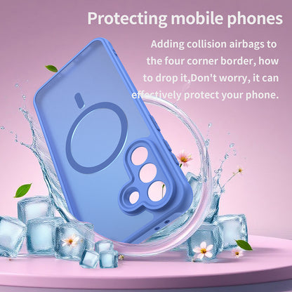 Husa MagSafe pentru Samsung Galaxy A37 5G, Techsuit, HaloFrost II, Albastra