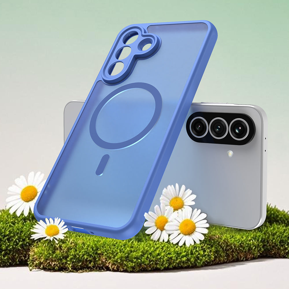 Husa MagSafe pentru Samsung Galaxy A37 5G, Techsuit, HaloFrost II, Albastra