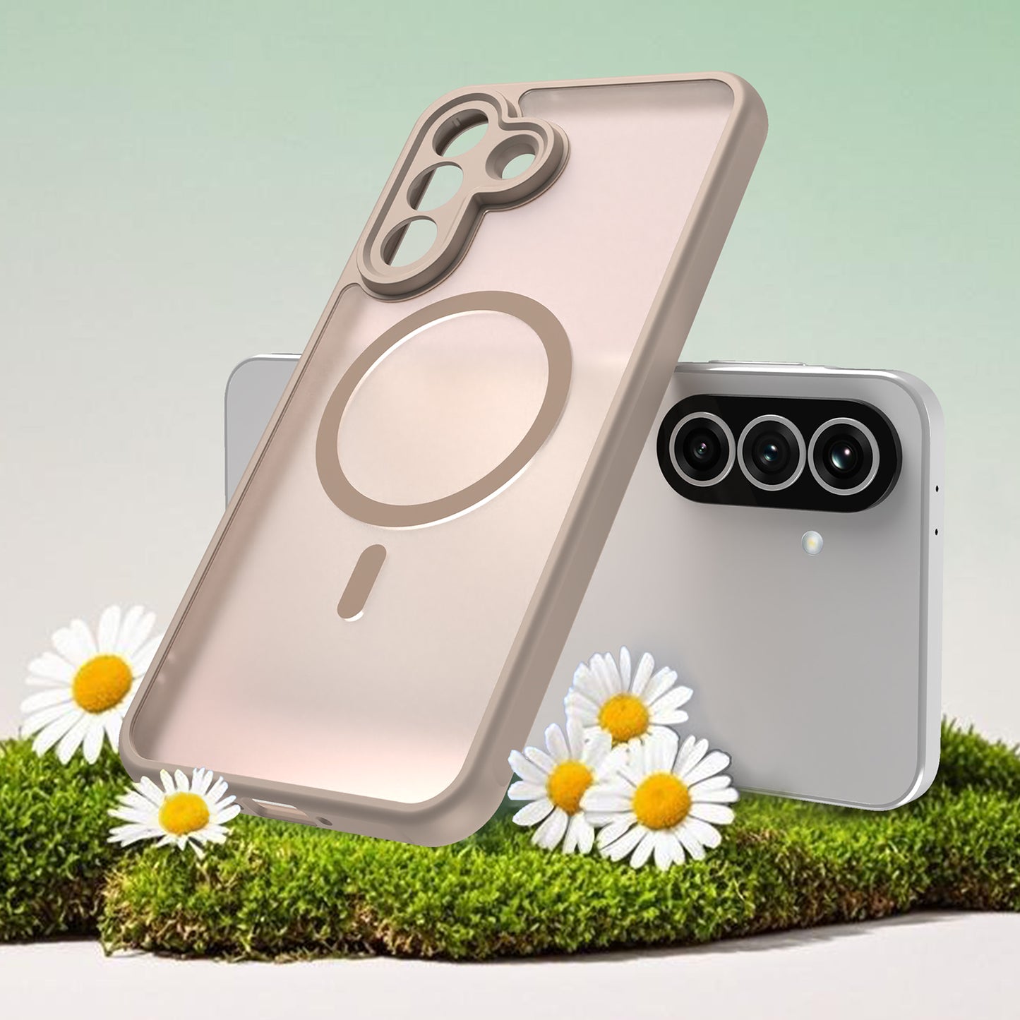 Husa MagSafe pentru Samsung Galaxy A37 5G, Techsuit, HaloFrost II, Aurie