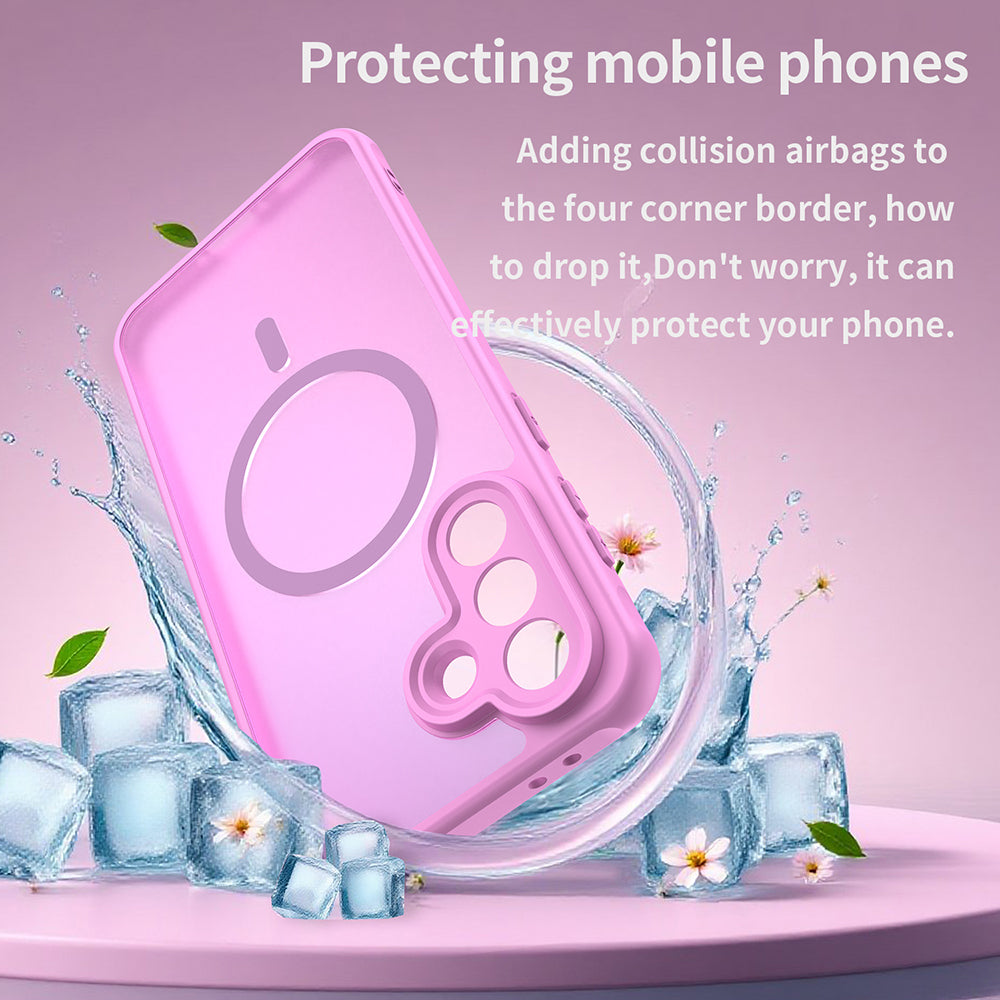 Husa MagSafe pentru Samsung Galaxy A37 5G, Techsuit, HaloFrost II, Roz