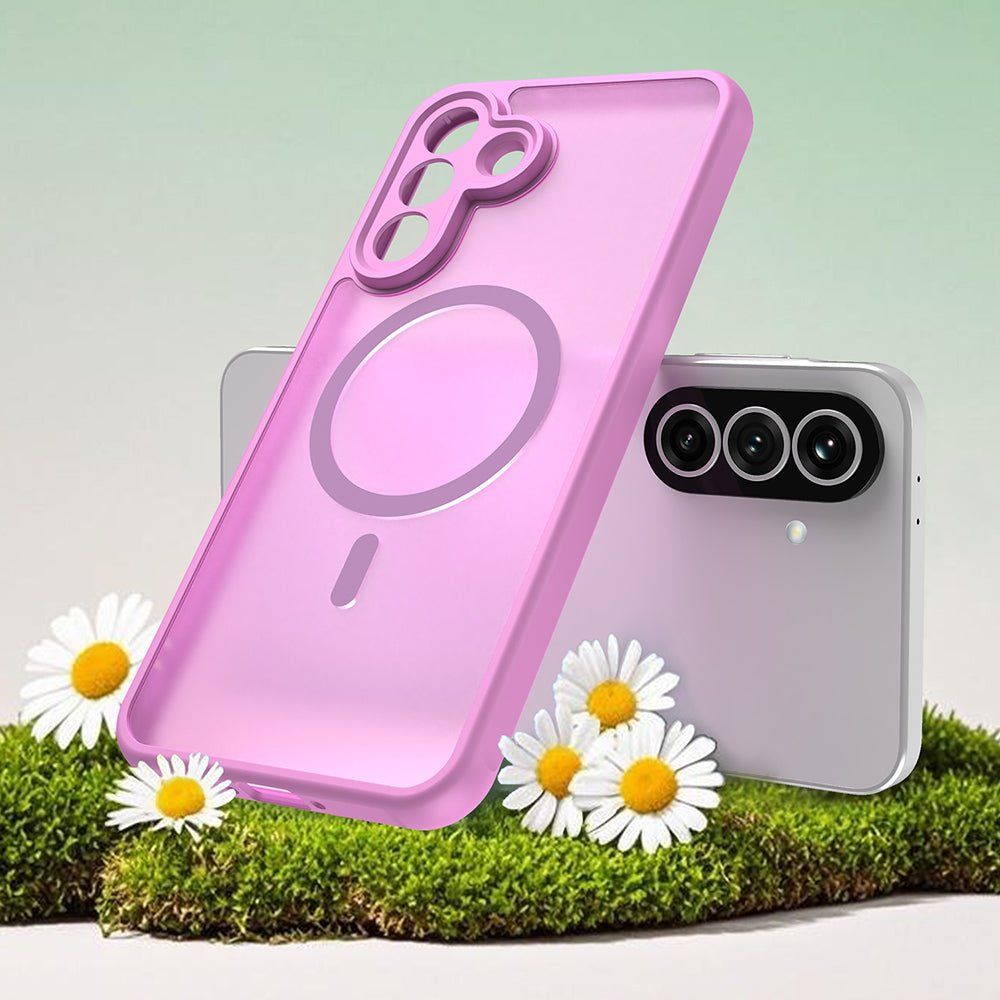 Husa MagSafe pentru Samsung Galaxy A37 5G, Techsuit, HaloFrost II, Roz