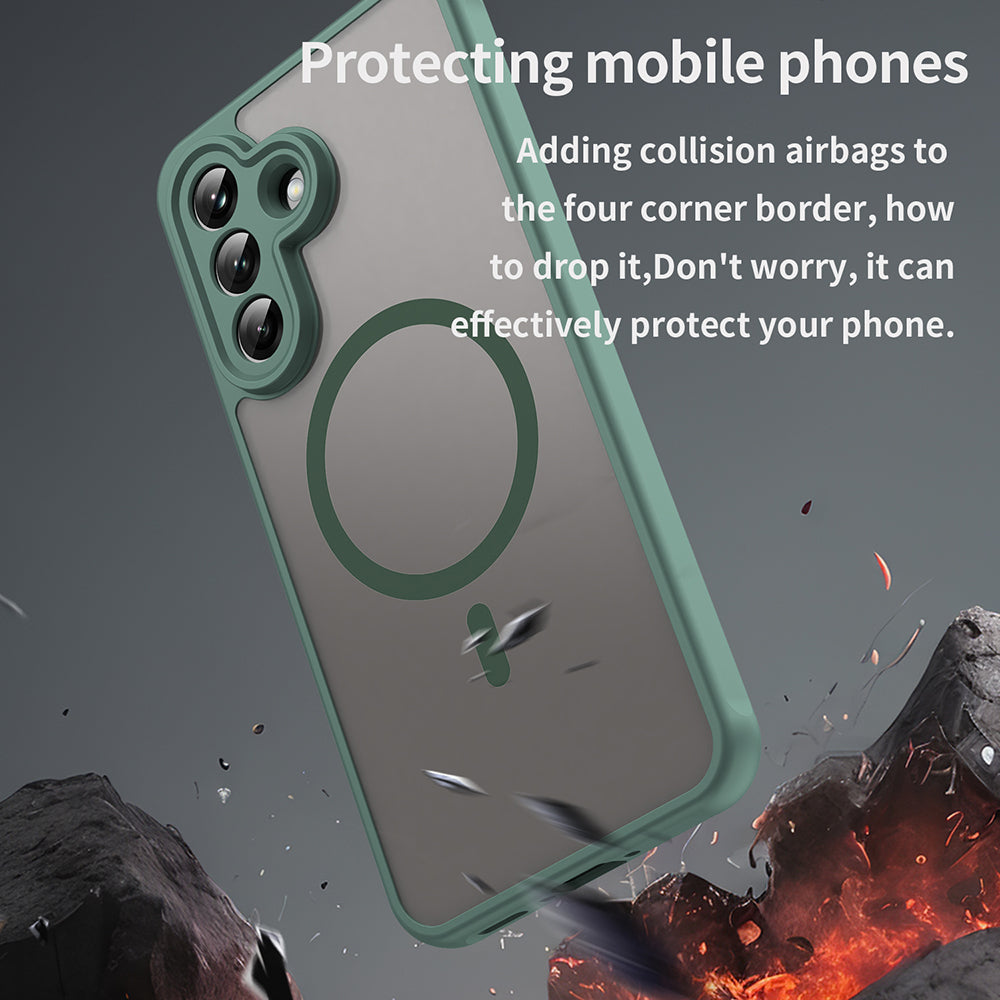 Husa MagSafe pentru Samsung Galaxy A37 5G, Techsuit, HaloFrost II, Verde