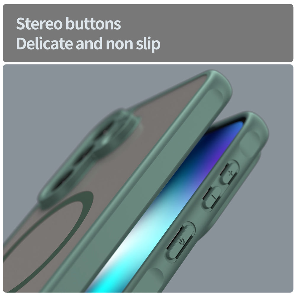 Husa MagSafe pentru Samsung Galaxy A37 5G, Techsuit, HaloFrost II, Verde