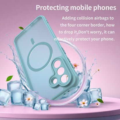 Husa MagSafe pentru Samsung Galaxy A37 5G, Techsuit, HaloFrost II, Verde Deschis