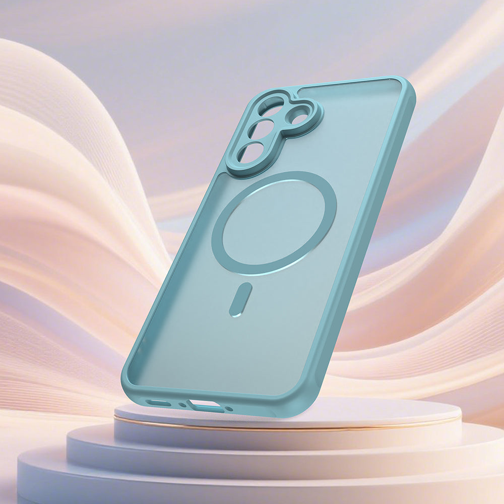 Husa MagSafe pentru Samsung Galaxy A37 5G, Techsuit, HaloFrost II, Verde Deschis