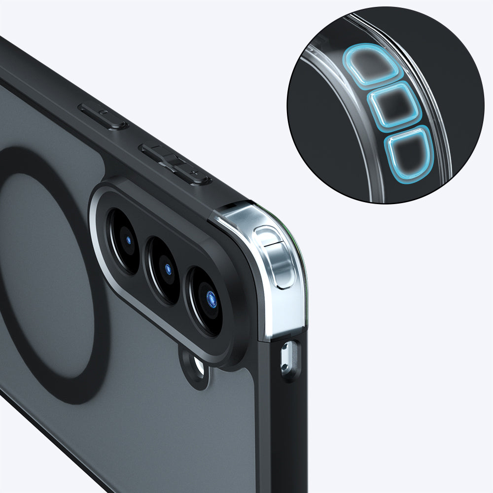 Husa MagSafe pentru Samsung Galaxy A37 5G, Techsuit, PureFrost, Neagra Satinata