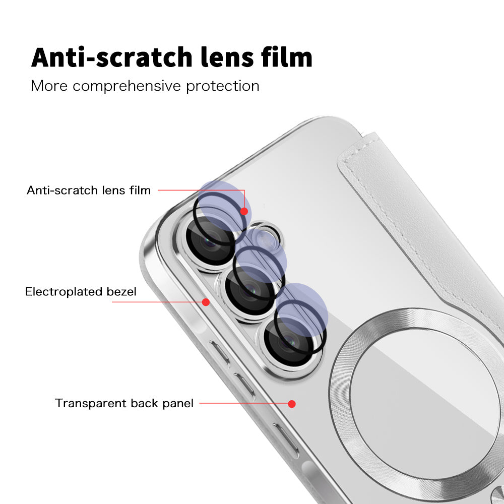 Husa MagSafe pentru Samsung Galaxy A37 5G, Techsuit, SmartMag Book, Gri