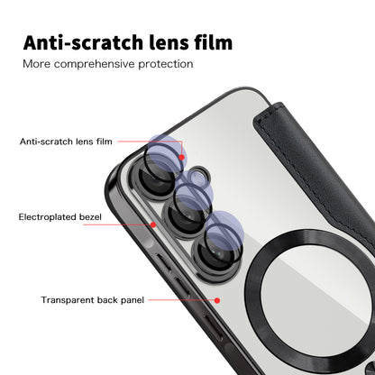 Husa MagSafe pentru Samsung Galaxy A37 5G, Techsuit, SmartMag Book, Neagra