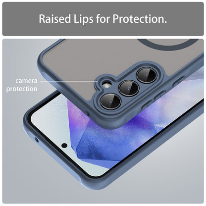Husa MagSafe pentru Samsung Galaxy A55 5G A556, Techsuit, HaloFrost II, Bleumarin