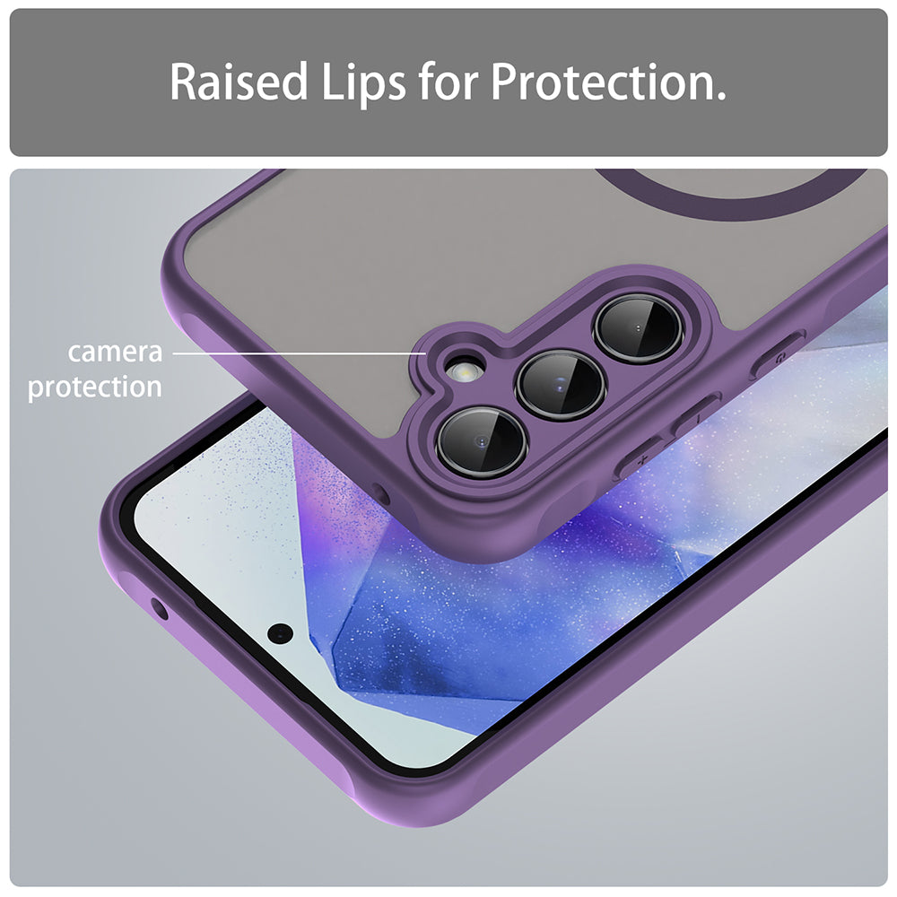 Husa MagSafe pentru Samsung Galaxy A55 5G A556, Techsuit, HaloFrost II, Mov