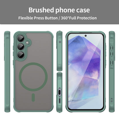 Husa MagSafe pentru Samsung Galaxy A55 5G A556, Techsuit, HaloFrost II, Verde