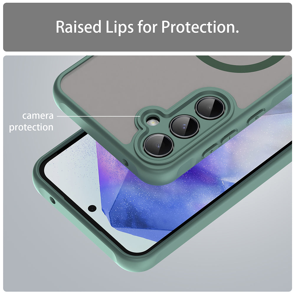 Husa MagSafe pentru Samsung Galaxy A55 5G A556, Techsuit, HaloFrost II, Verde