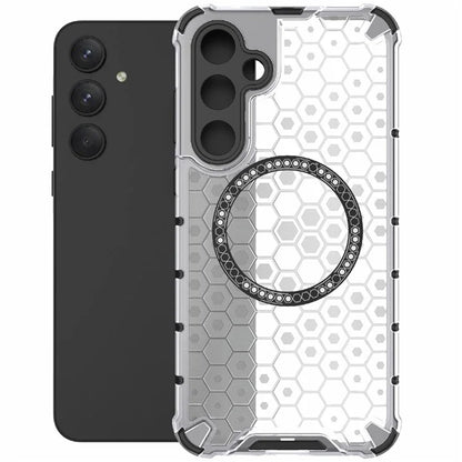Husa MagSafe pentru Samsung Galaxy A55 5G A556, Techsuit, HoneyComb Shield, Alba