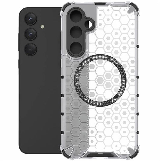 Husa MagSafe pentru Samsung Galaxy A55 5G A556, Techsuit, HoneyComb Shield, Alba