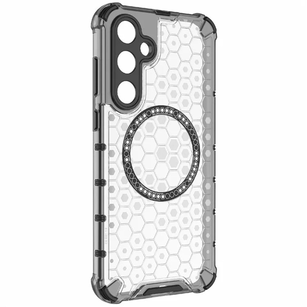 Husa MagSafe pentru Samsung Galaxy A55 5G A556, Techsuit, HoneyComb Shield, Alba