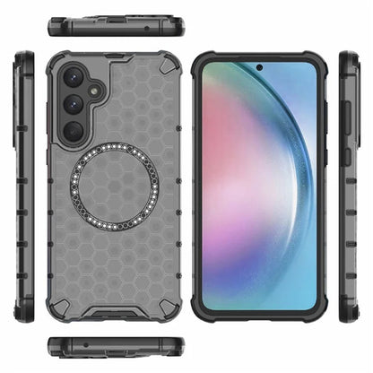 Husa MagSafe pentru Samsung Galaxy A55 5G A556, Techsuit, HoneyComb Shield, Neagra