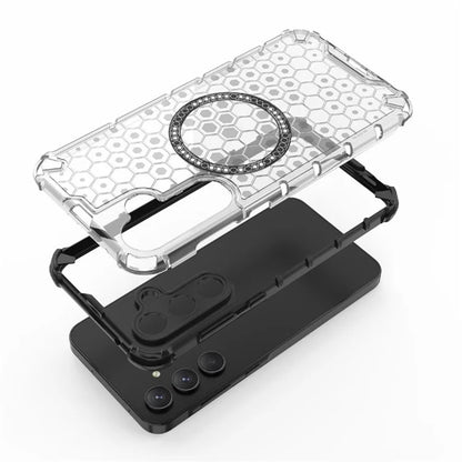 Husa MagSafe pentru Samsung Galaxy A55 5G A556, Techsuit, HoneyComb Shield, Neagra