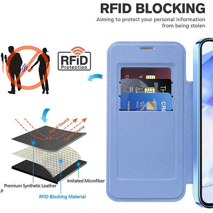 Husa MagSafe pentru Samsung Galaxy A55 5G A556, Techsuit, SmartMag Book, Bleu