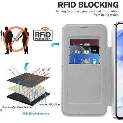Husa MagSafe pentru Samsung Galaxy A55 5G A556, Techsuit, SmartMag Book, Gri
