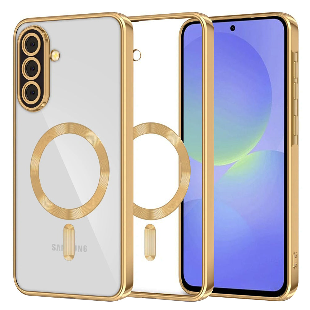 Husa MagSafe pentru Samsung Galaxy A56 A566 / A36 A366, Techsuit, Luxury Crystal, Aurie
