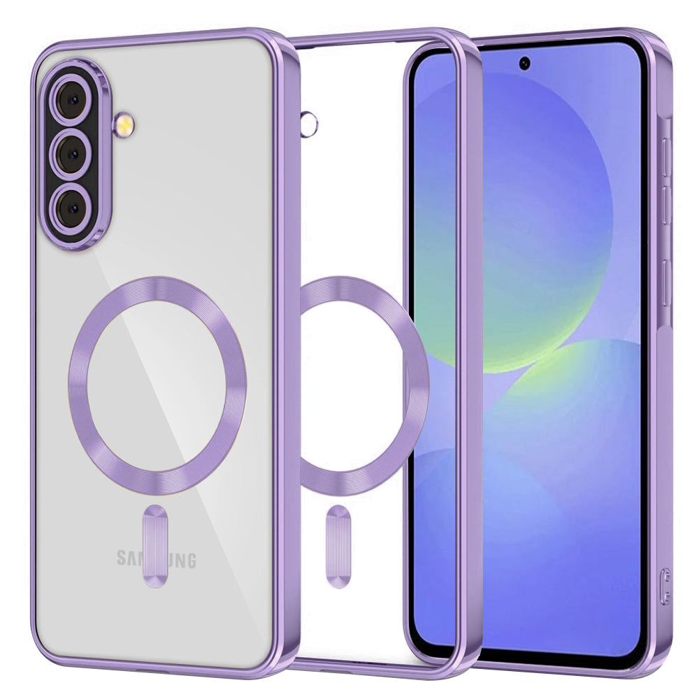 Husa MagSafe pentru Samsung Galaxy A56 A566 / A36 A366, Techsuit, Luxury Crystal, Mov Deschis