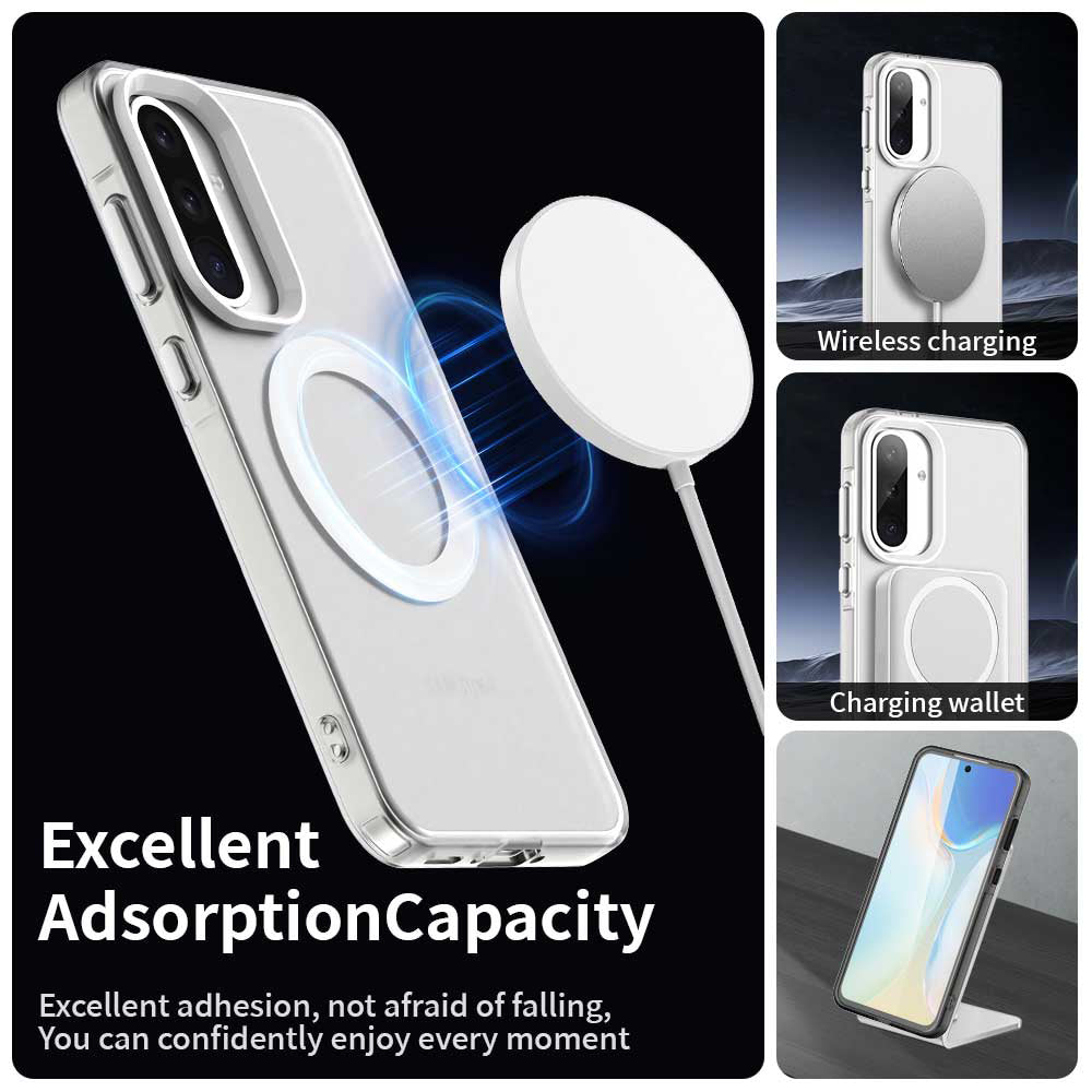 Husa MagSafe pentru Samsung Galaxy A56 A566, Techsuit, CandyCase, Alba