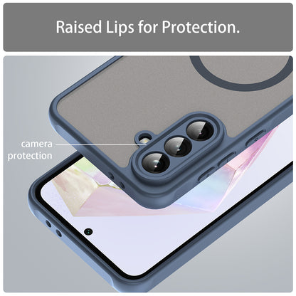 Husa MagSafe pentru Samsung Galaxy A56 A566, Techsuit, HaloFrost II, Bleumarin
