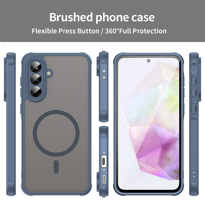 Husa MagSafe pentru Samsung Galaxy A56 A566, Techsuit, HaloFrost II, Bleumarin