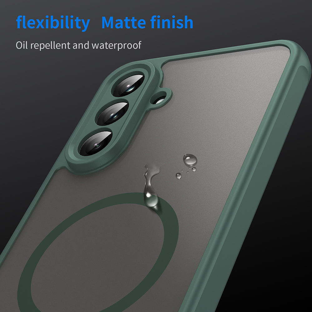 Husa MagSafe pentru Samsung Galaxy A56 A566, Techsuit, HaloFrost II, Verde