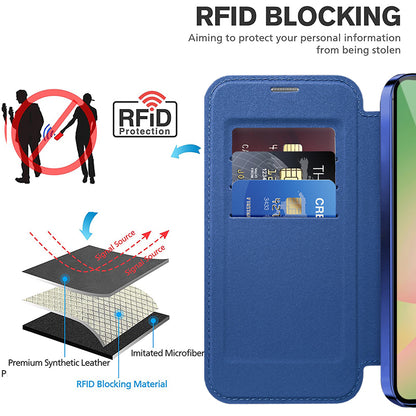 Husa MagSafe pentru Samsung Galaxy A56 A566, Techsuit, SmartMag Book, Albastra