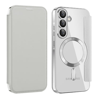 Husa MagSafe pentru Samsung Galaxy A56 A566, Techsuit, SmartMag Book, Gri