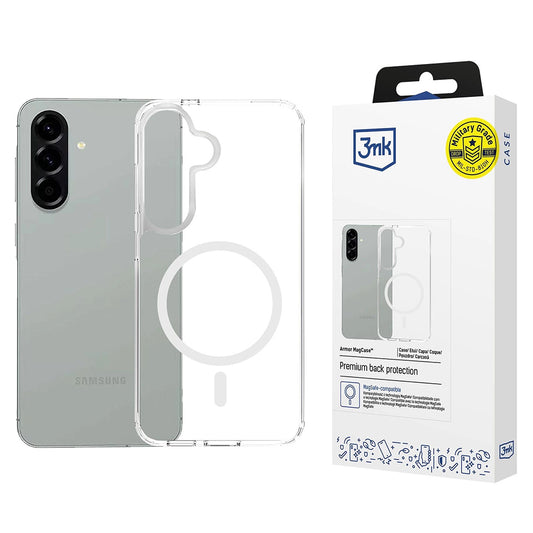 Husa MagSafe pentru Samsung Galaxy A57 5G, 3MK, Armor MagCase, Transparenta