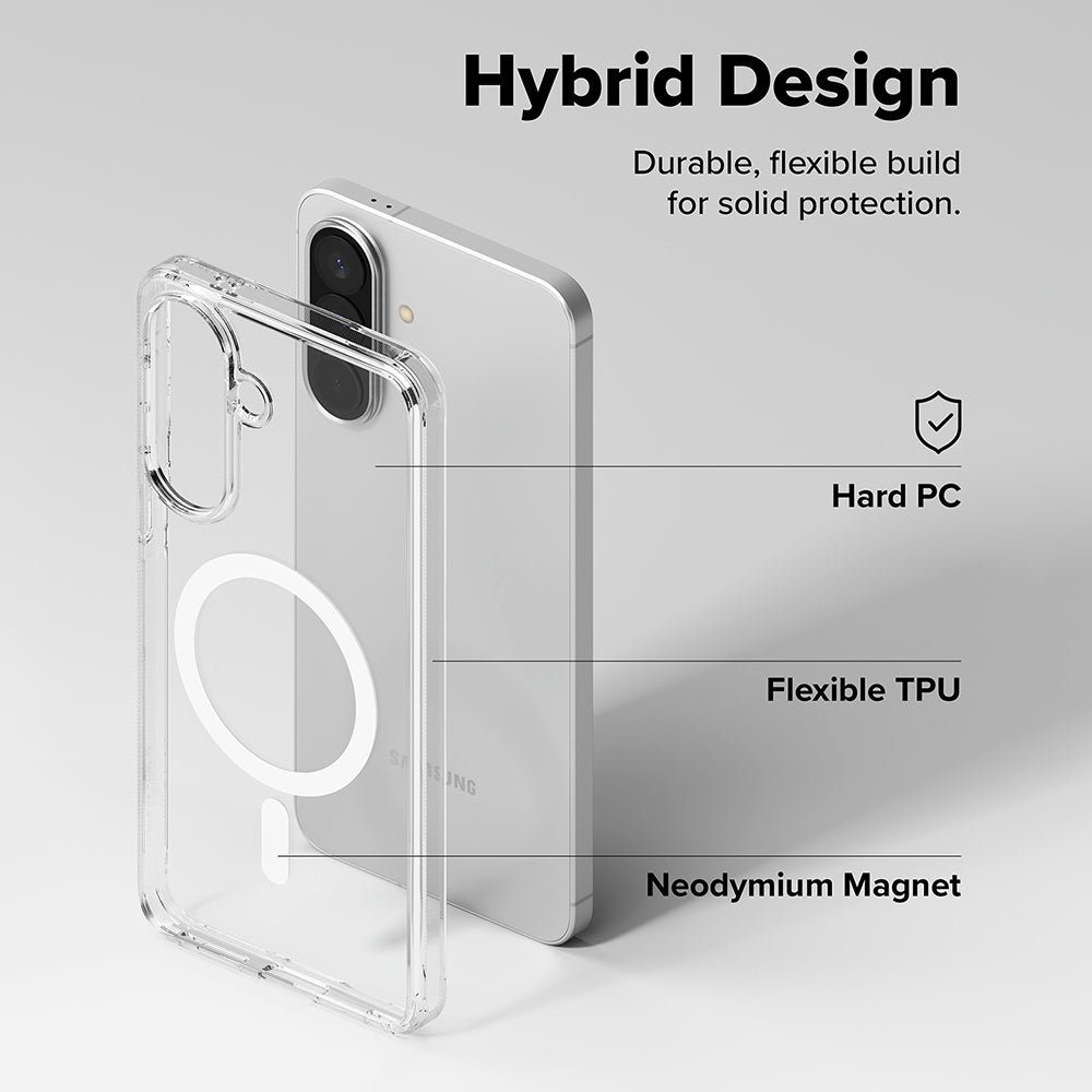 Husa MagSafe pentru Samsung Galaxy A57 5G, Ringke, Fusion, Transparenta