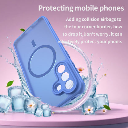 Husa MagSafe pentru Samsung Galaxy A57 5G, Techsuit, HaloFrost II, Albastra