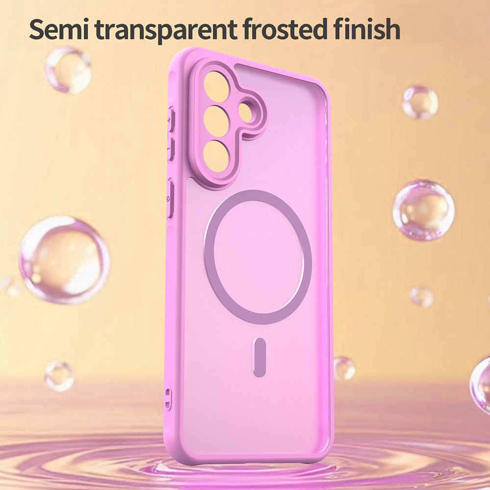 Husa MagSafe pentru Samsung Galaxy A57 5G, Techsuit, HaloFrost II, Roz