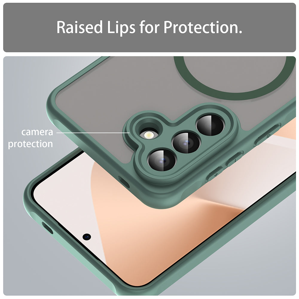 Husa MagSafe pentru Samsung Galaxy A57 5G, Techsuit, HaloFrost II, Verde