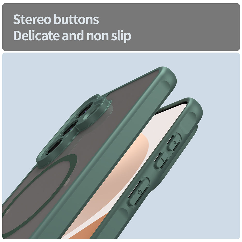 Husa MagSafe pentru Samsung Galaxy A57 5G, Techsuit, HaloFrost II, Verde