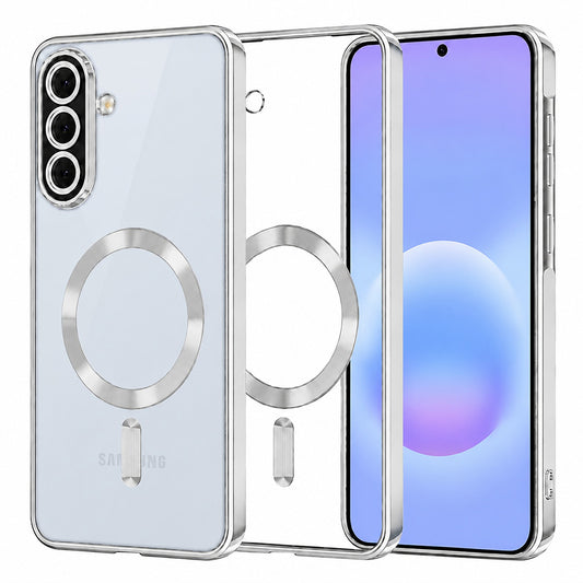 Husa MagSafe pentru Samsung Galaxy A57 5G, Techsuit, Luxury Crystal, Argintie