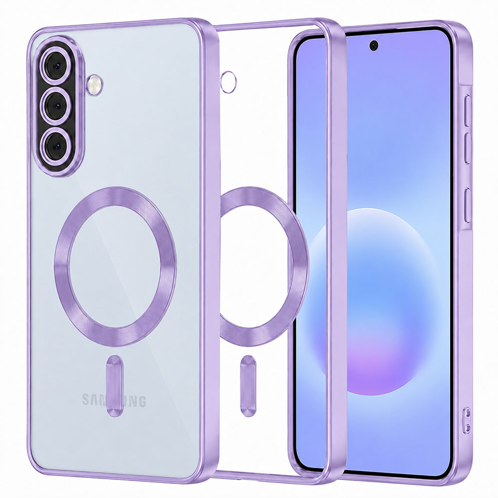 Husa MagSafe pentru Samsung Galaxy A57 5G, Techsuit, Luxury Crystal, Mov Deschis