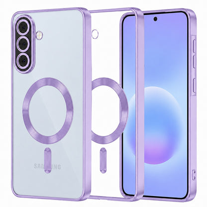 Husa MagSafe pentru Samsung Galaxy A57 5G, Techsuit, Luxury Crystal, Mov Deschis