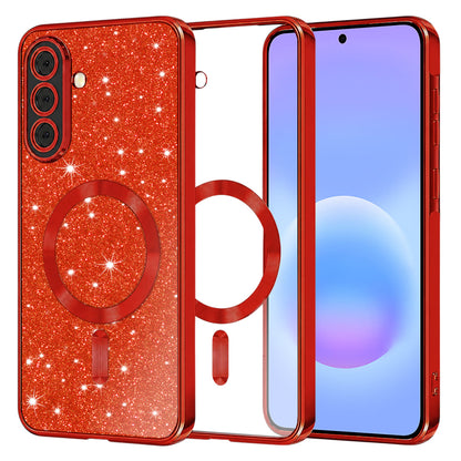Husa MagSafe pentru Samsung Galaxy A57 5G, Techsuit, Luxury Glitter, Rosie