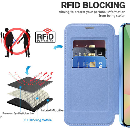 Husa MagSafe pentru Samsung Galaxy A57 5G, Techsuit, SmartMag Book, Bleu