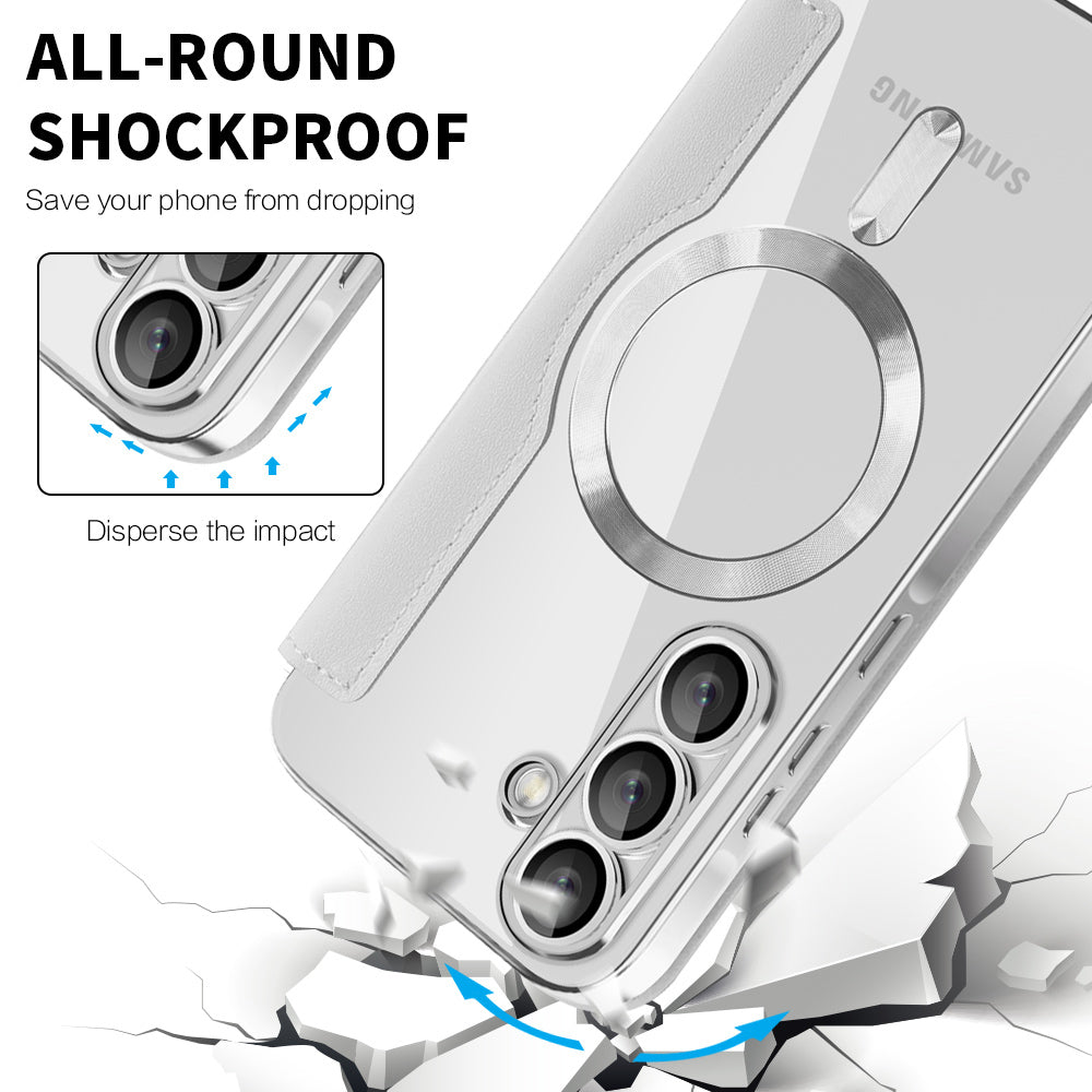 Husa MagSafe pentru Samsung Galaxy A57 5G, Techsuit, SmartMag Book, Gri