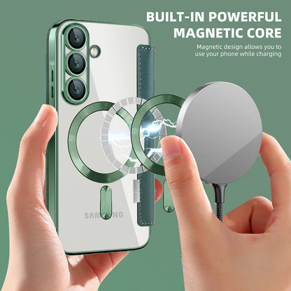 Husa MagSafe pentru Samsung Galaxy A57 5G, Techsuit, SmartMag Book, Verde