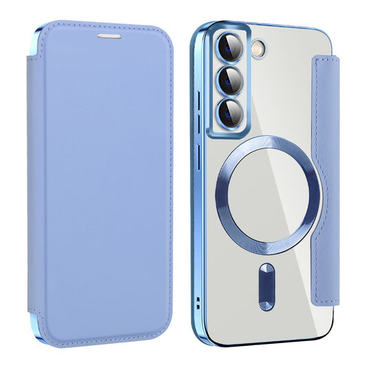 Husa MagSafe pentru Samsung Galaxy S22 5G S901, Techsuit, SmartMag Book, Bleu