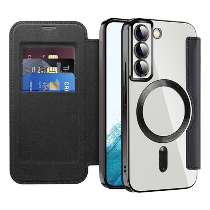Husa MagSafe pentru Samsung Galaxy S22 5G S901, Techsuit, SmartMag Book, Neagra
