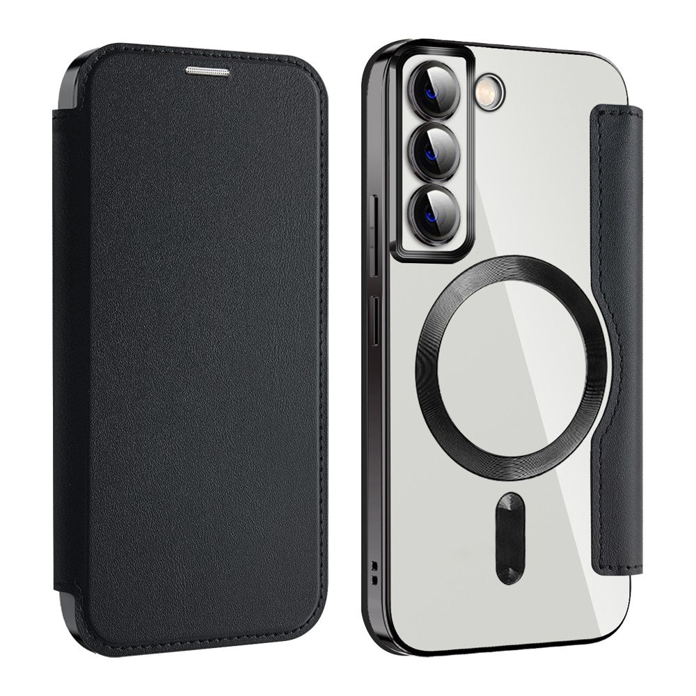 Husa MagSafe pentru Samsung Galaxy S22 5G S901, Techsuit, SmartMag Book, Neagra