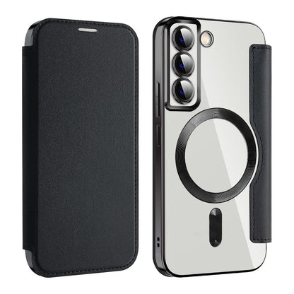Husa MagSafe pentru Samsung Galaxy S22 5G S901, Techsuit, SmartMag Book, Neagra