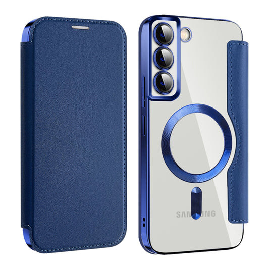 Husa MagSafe pentru Samsung Galaxy S22+ 5G S906, Techsuit, SmartMag Book, Albastra