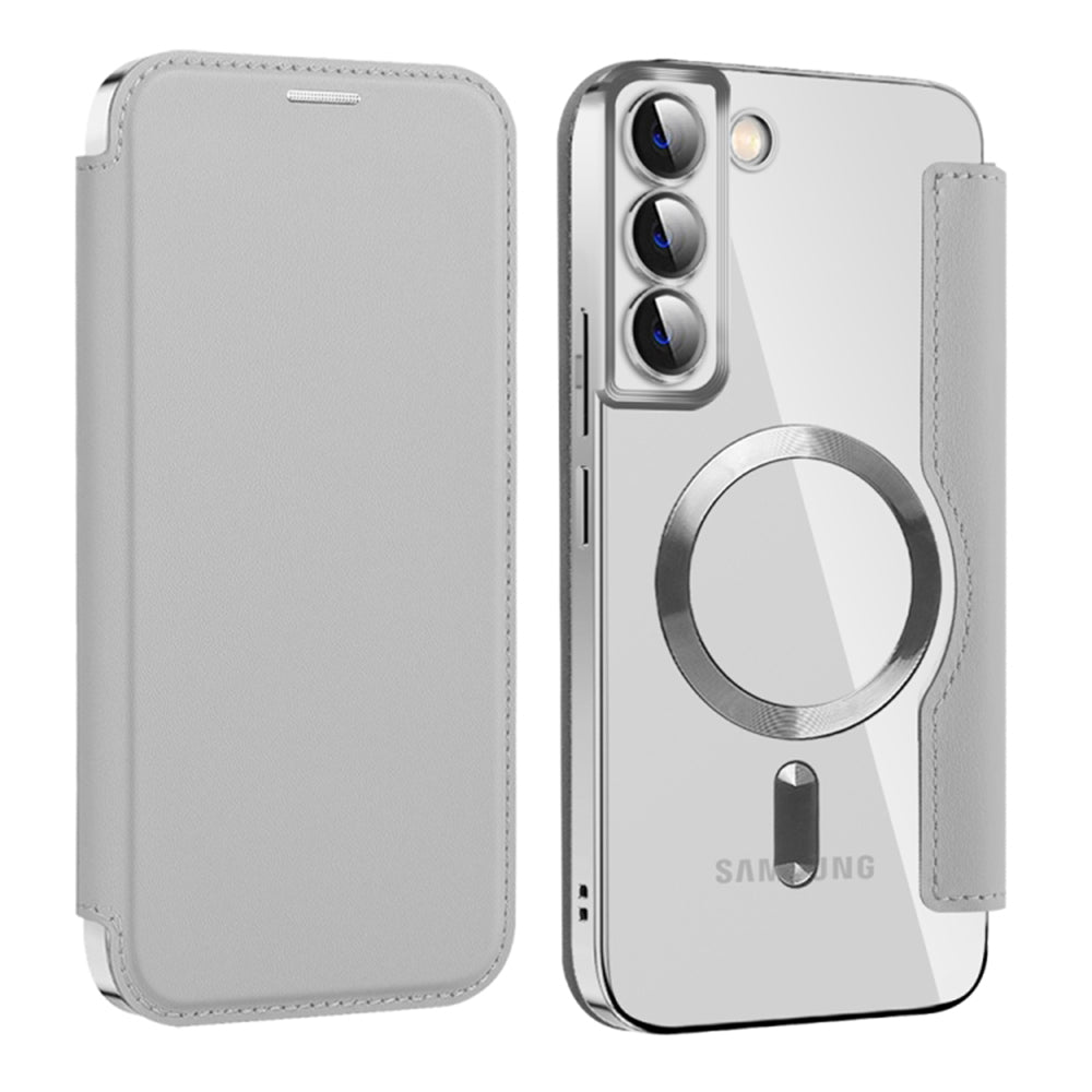 Husa MagSafe pentru Samsung Galaxy S22+ 5G S906, Techsuit, SmartMag Book, Gri